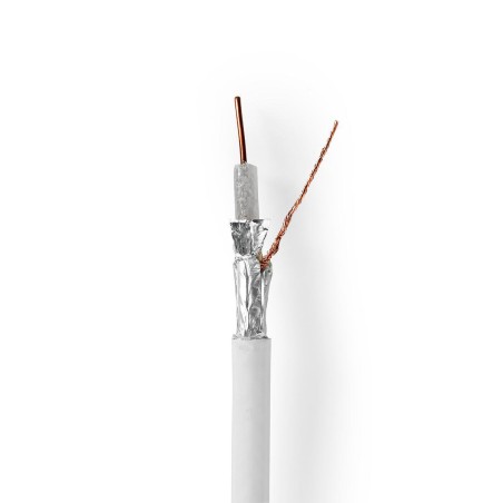 cablu coaxial 4g / lte, rola 100m, alb, nedis