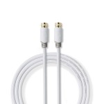 cablu coaxial nedis f tata - f tata 2m alb