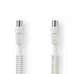 cablu coaxial ecranat quad iec tata - iec mama, 3m, alb, nedis cablu coaxial ecranat quad iec tata - iec mama, 3m, alb, nedis