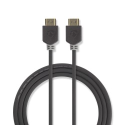 cablu hdmi de mare viteza cu ethernet, 4k60hz, 10m, antracit, nedis