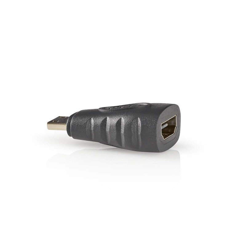 adaptor mini hdmi tata - hdmi mama, 4k, antracit, nedis