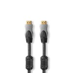 cablu hdmi nedis, ethernet, 15m, antracit