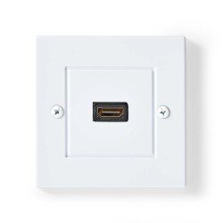 priza de perete hdmi 4k60hz, contacte aurite, incastrata, alb, nedis