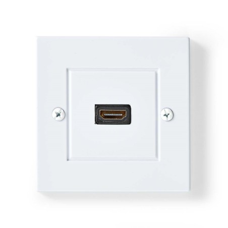 priza de perete hdmi 4k60hz, contacte aurite, incastrata, alb, nedis