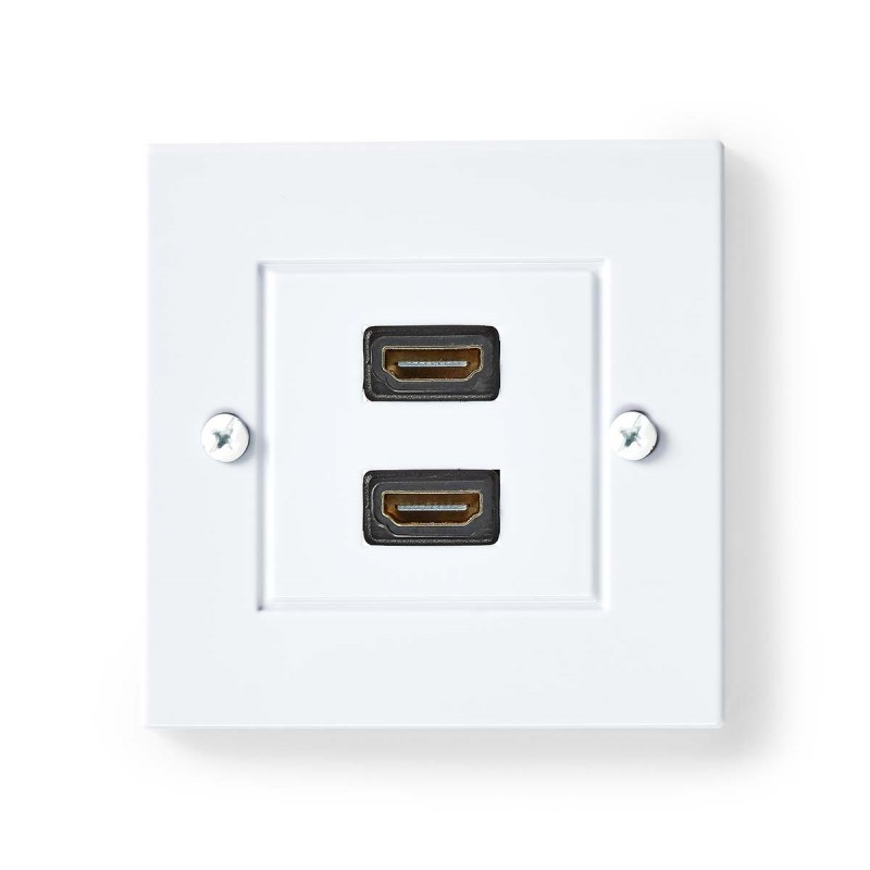priza de perete 2x hdmi 4k60hz, contacte aurite, incastrata, alb, nedis priza de perete 2x hdmi 4k60hz, contacte aurite, incastrata, alb, nedis