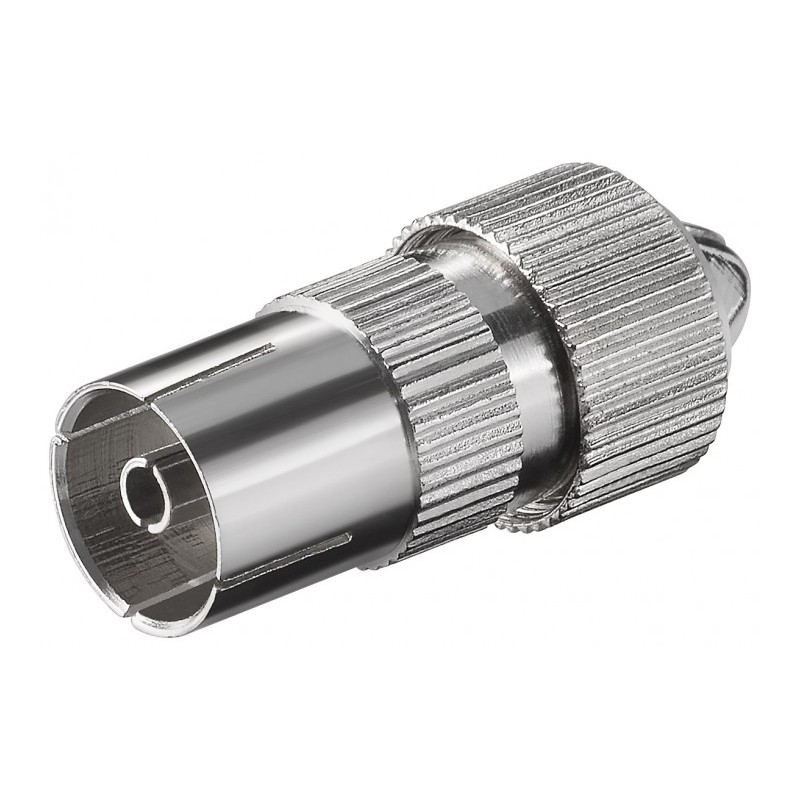 conector (mufa) coaxial mama cu surub, metal, goobay, 10 bucati/punga