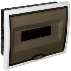 tablou electric solera arelos 8688pf, 12 module, incastrat, ip 40, 247x302x94 mm, plastic, usa fumurie, rama alba