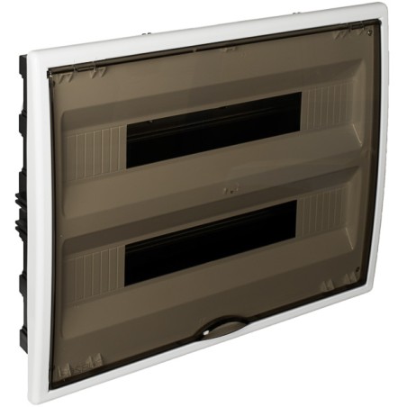 tablou electric solera arelos 8206pf, 40 module, incastrat, ip40, 353x423x88 mm, plastic, usa fumurie, rama alba