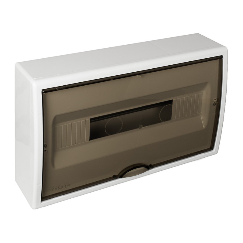 tablou electric solera arelos 8704pf, 18 module, aparent, ip40, 247x409x104 mm, plastic, usa fumurie, cutie alba