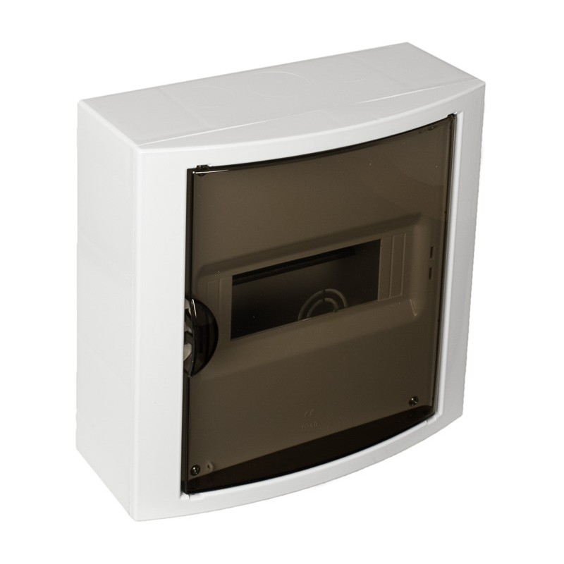 tablou electric solera arelos 5109pf, 8 module, aparent, ip40, 247x249x104 mm, plastic, usa fumurie, cutie alba