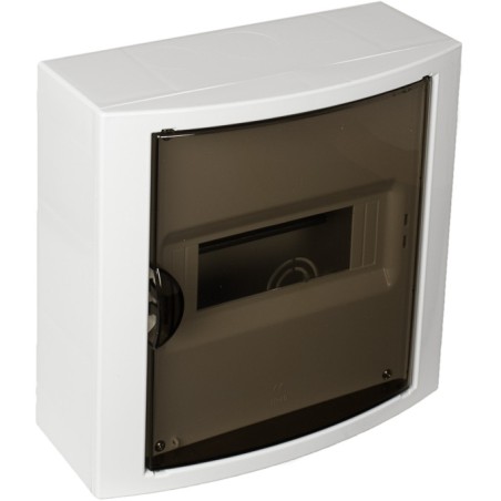 tablou electric solera arelos 5109pf, 8 module, aparent, ip40, 247x249x104 mm, plastic, usa fumurie, cutie alba