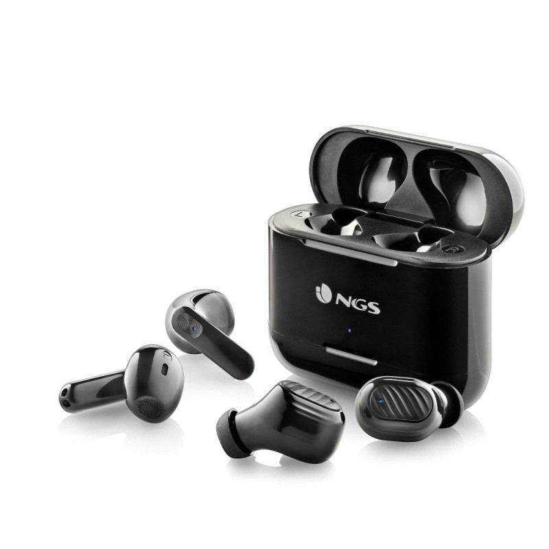 casti bluetooth in-ear ngs artica duo, set 2 perechi, redare pana la 30 ore, negru