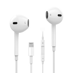casti in-ear cu fir well, microfon, reglare volum, lightning, epl05, alb