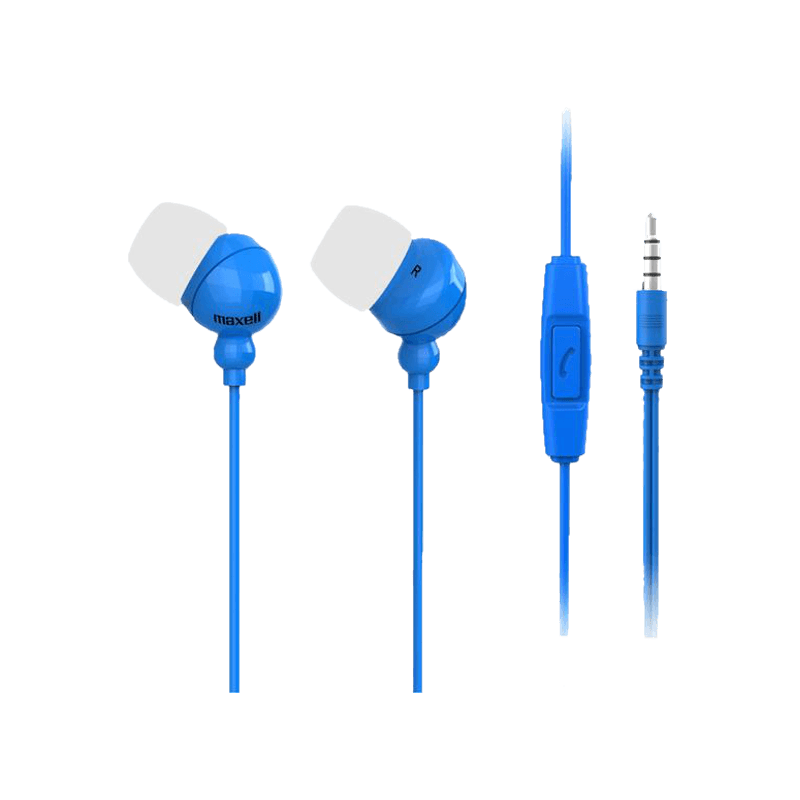 casti in-ear cu fir, 3.5mm, microfon, albastru, plugz maxell