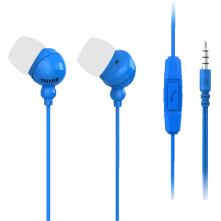 casti in-ear cu fir, 3.5mm, microfon, albastru, plugz maxell