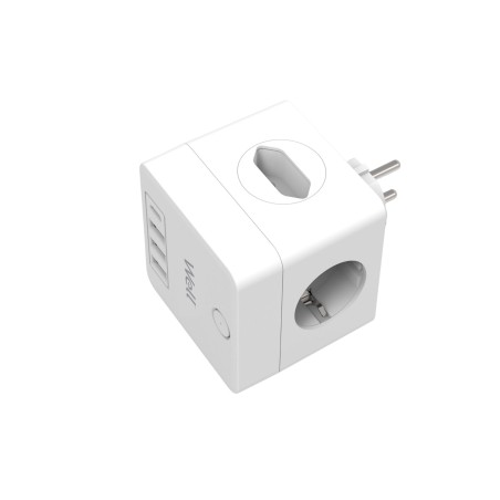 fisa in forma de cub 2x schuko, 2x euro, 3x usb, 1x usb-c pd20w, well