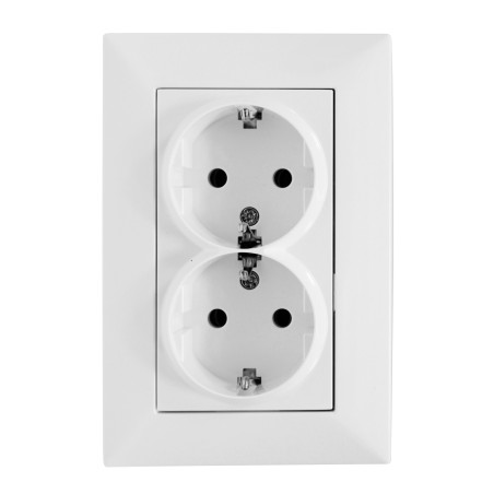 priza dubla schrack visio50 ev101013 incastrat alb cleme cu surub