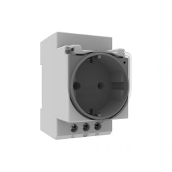 priza schuko modulara pe sina cu led bemis br1-1402-2712 2p+e, 16a, 250v, ip44, capac