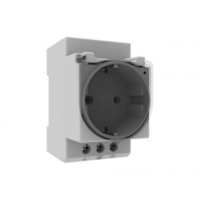 priza schuko modulara pe sina cu led bemis br1-1402-2712 2p+e, 16a, 250v, ip44, capac