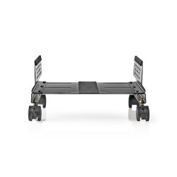 stand pc nedis, latime reglabila, 4 roti blocabile, max. 25kg, negru