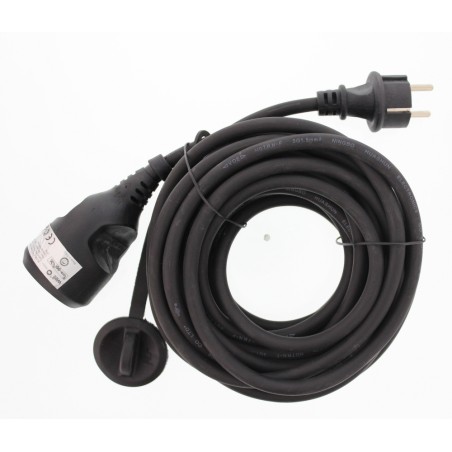 cablu prelungitor 10m 1.5mm negru ip44,  well