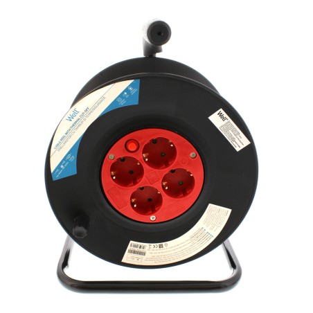 prelungitor cu derulator, cu termosiguranta 4 prize 20m 1.5mm ip20, well