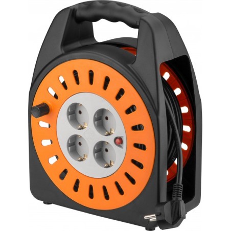 prelungitor cu derulator, cu termosiguranta, 4 cai 25m 1.5mm ip20, well