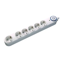 prelungitor cu protectie la supratensiune 6 prize 3m cu intrerupator, cablu 3x1.5mmp, well