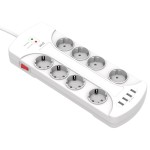 prelungitor well, 8 prize, 3m, 4x usb, cu protectie la suprasarcina si supratensiune, cablu 3x1.5mmp prelungitor well, 8 prize, 3m, 4x usb, cu protectie la suprasarcina si supratensiune, cablu 3x1.5mmp