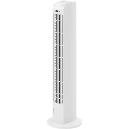 tower fan, white - oscillating, quiet column fan with power cable