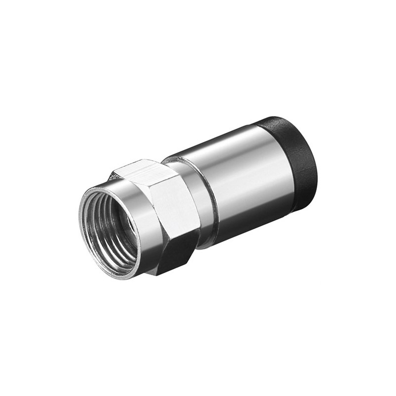 conector f cu compresie pt. cabluri cu diametru exterior de 7mm, set 100 bucati, well