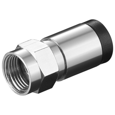 conector f cu compresie pt. cabluri cu diametru exterior de 7mm, set 100 bucati, well