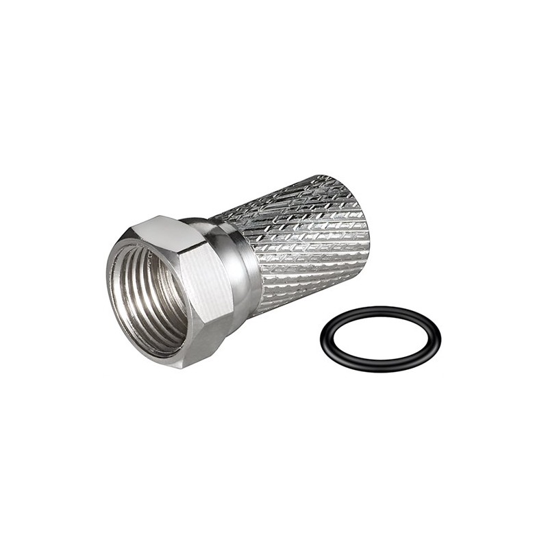 conector f cu lungimea de 20mm pt cabluri cu diamentru de 7mm si garnitura de cauciuc well, set 100 bucati