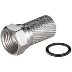 conector f cu lungimea de 20mm pt cabluri cu diamentru de 7mm si garnitura de cauciuc well, set 100 bucati