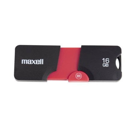memorie flash maxell flix 16gb, usb 2.0, negru/rosu