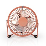 mini ventilator din metal nedis, diametru 10 cm, alimentat prin usb, roz vintage