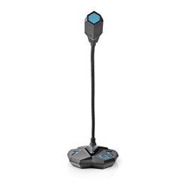 microfon de birou pentru gaming nedis, usb, buton mute, 3.5 mm