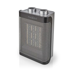 aeroterma ceramica nedis, 1000 / 1500w, 2 setari de caldura, termostat reglabil, gri