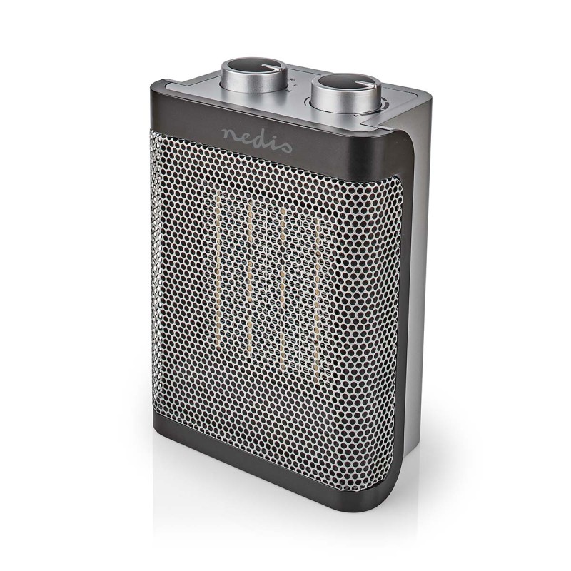 aeroterma ceramica nedis, 1000 / 1500w, 2 setari de caldura, termostat reglabil, gri