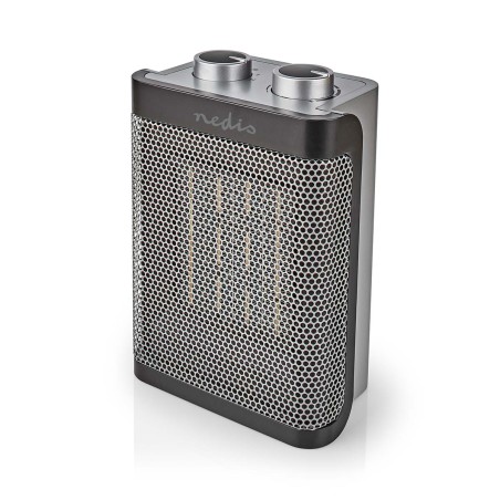 aeroterma ceramica nedis, 1000 / 1500w, 2 setari de caldura, termostat reglabil, gri