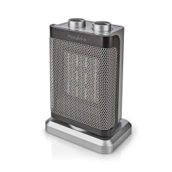 aeroterma ceramica nedis, 1000 / 1500w, 2 setari de caldura, termostat reglabil, rotire automata, gri