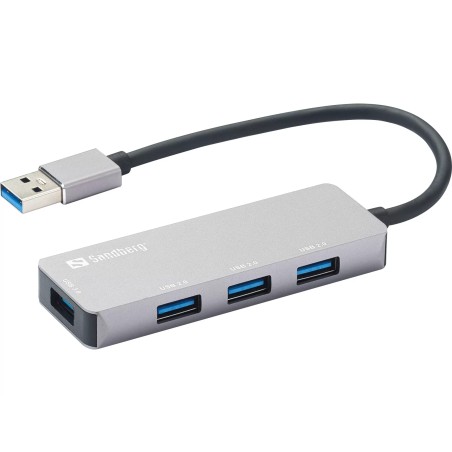 hub usb 3.0 1x usb 3.0, 3x usb 2.0, sandberg 333-67, aluminiu