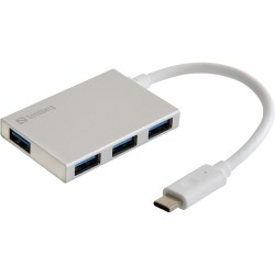 hub usb-c - 4x usb 3.0 sandberg 136-20, aluminiu