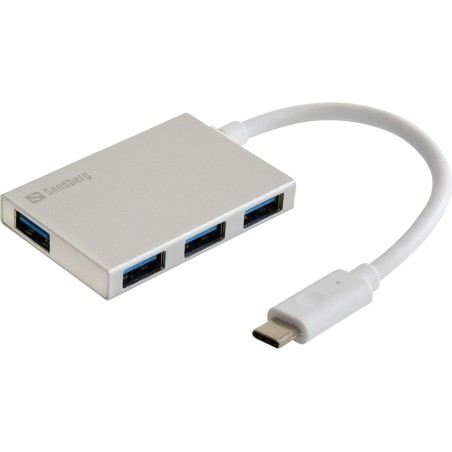 hub usb-c - 4x usb 3.0 sandberg 136-20, aluminiu