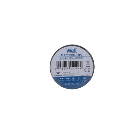 banda izolatoare 1.9 cm x 10 m - negru, set 10 bucati, well