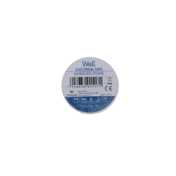 banda izolatoare 1.9 cm x 10 m - alb, set 10 bucati, well