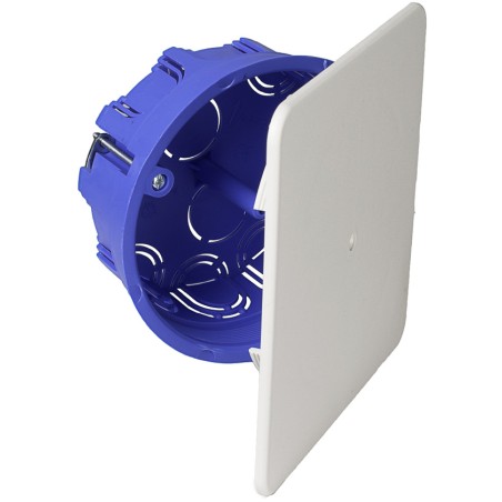 doza derivatie solera 5514gw, gips carton, capac rotund cu cleme, incastrata, 10 intrari o25, o100x46, set 4 bucati