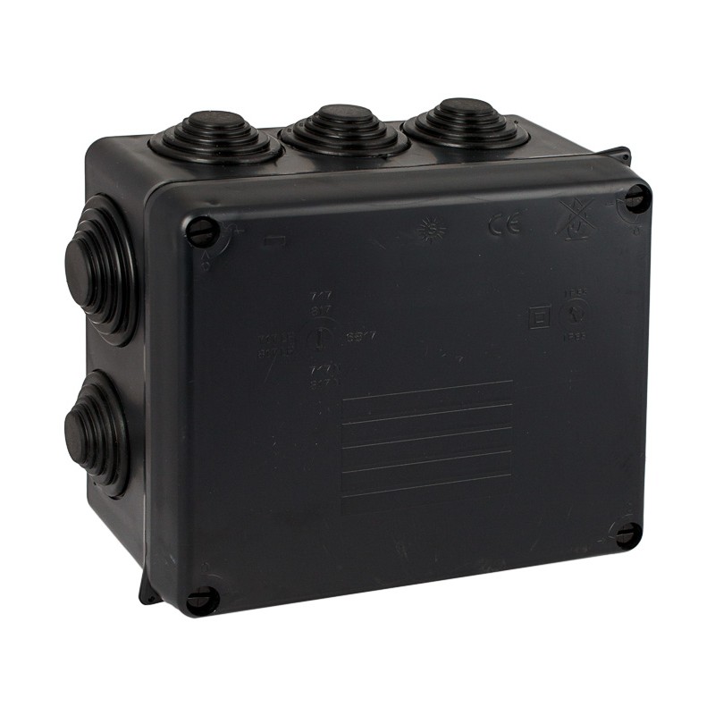 doza derivatie solera 717n, aparenta, 8 intrari o32, 2 intrari o40, 165x145x84mm, negru