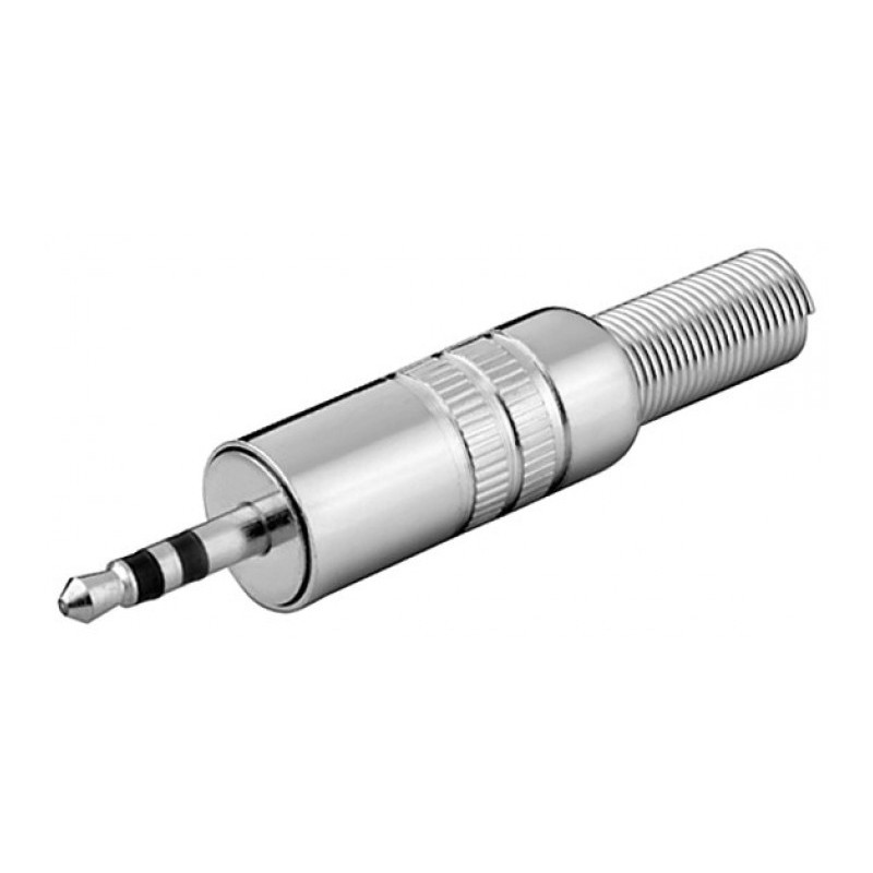 mufa tata 3,5 mm, stereo, metal, cu protector cablu, 10 bucati