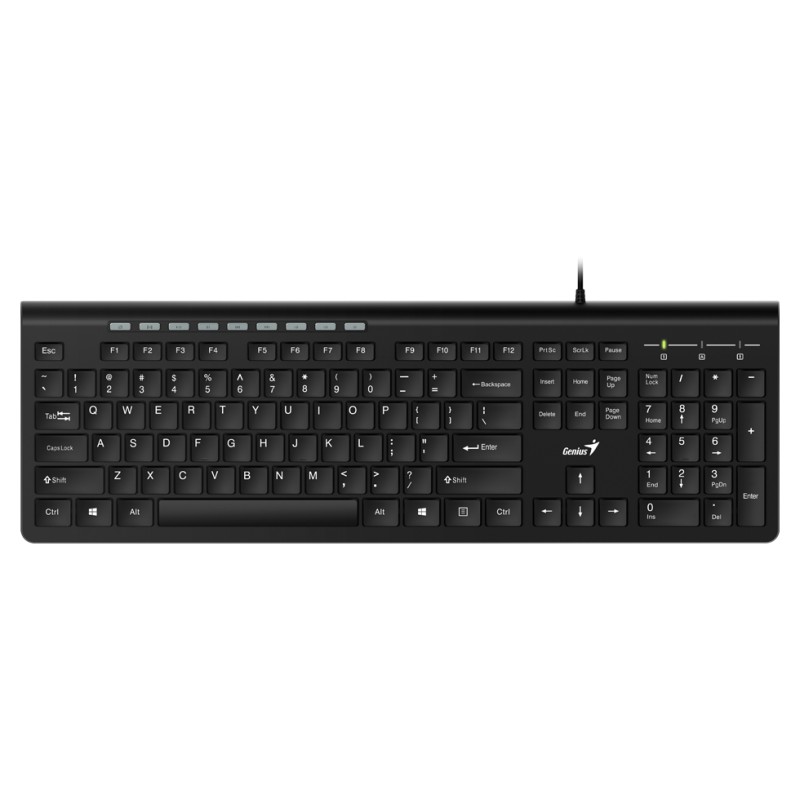 tastatura cu fir genius slimstar 230, 104 taste, usb, negru